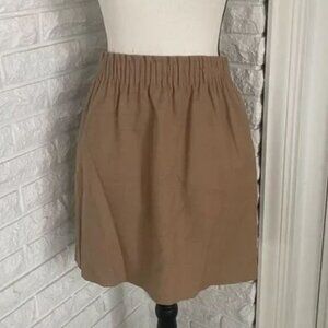 J. Crew Wool Blend Khaki Mini Skirt with Elastic - Small